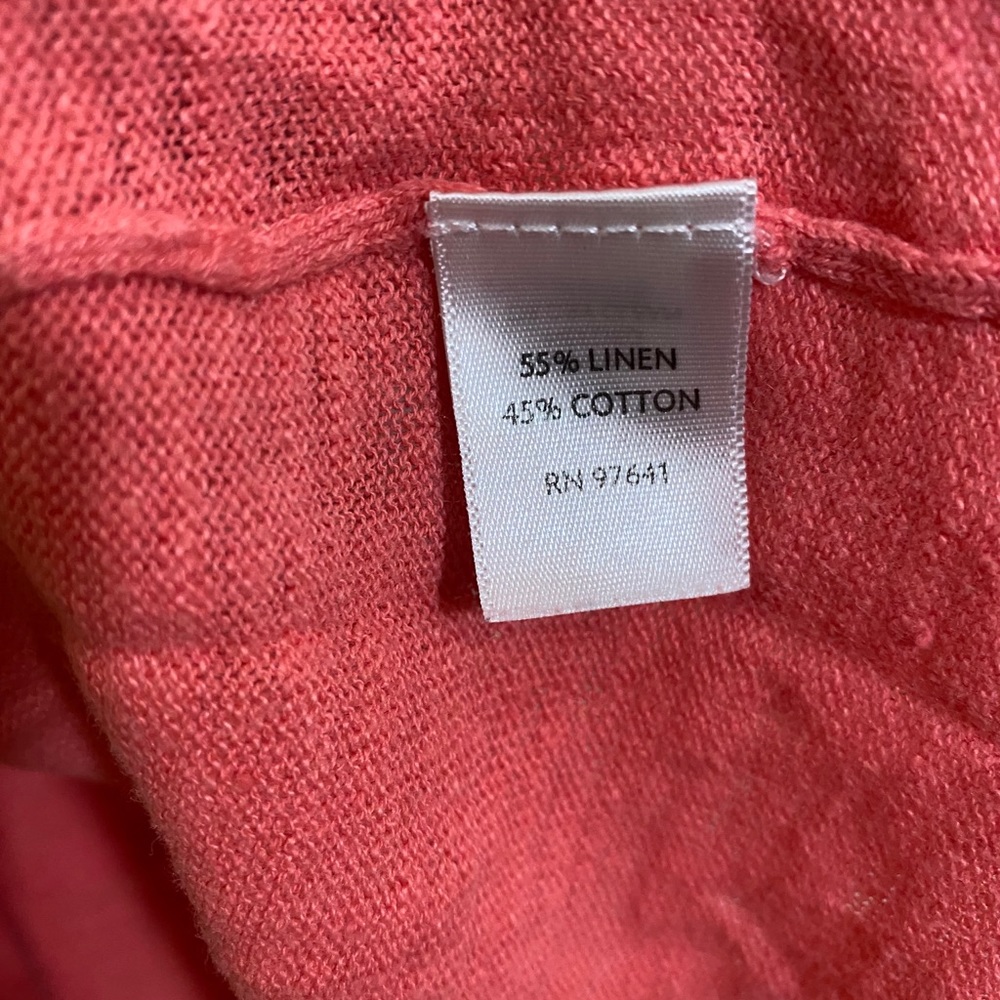J. Jill Coral Linen Blend Top - Picture 4 of 4
